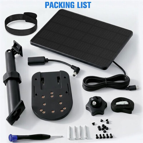 6W Solar Panel with Camera Mount for  Spotlight Cam /Pro Battery, 2-in-1 Solar Charger Wall Mount Black 2