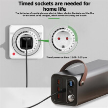 24 Hours Timer Timer Plug in Mechanical Grounded Programmable Countdown Loop Socket EU Plug