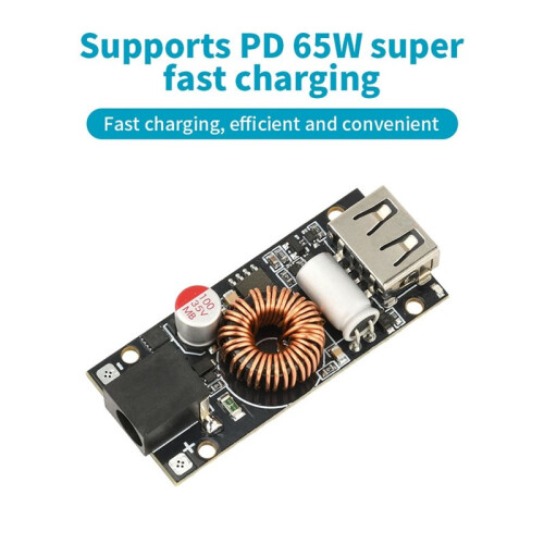 PD 65W Super Fast Charging Module 12-35V Multi Protocol QC3.0 Mobile Fast Charger DCBuck Converter Car DIY Modify Module 1