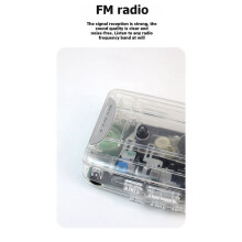 Transparante Cassettespeler, Draagbare Muziekspeler met Hoofdtelefoon, Zichtbaar Koperen Vliegwiel, Retro Cassettespeler