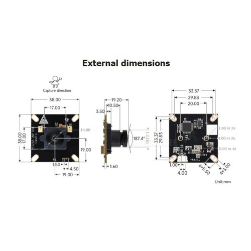 PS5268 2MP M12 USB Camera Module 1920x1080 2.28mm FocalLength Rolling Shutter Onboard Dual Microphones