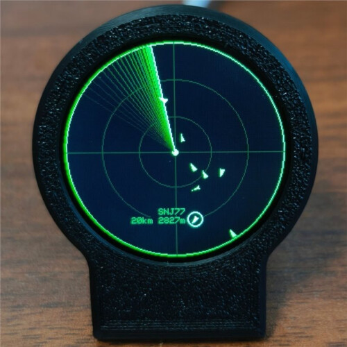 USB-C Deskradar, Live ADS-B Flight Tracker Gadget with Sonar Grid Screen with 3D Printed Case Aviation Desk Decor 2
