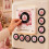 Christmas Vinyl Record Music Player Fridge Magnet Rotating Disc LED Light 9 Replaceable Records NFC  Audio Player 4