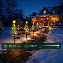 Kerstboomverlichting op Zonne- voor in de Tuin, Kerstlantaarns, Kerstverlichting voor in de Tuin, op Het Terras, de Veranda, Het Balkon of de