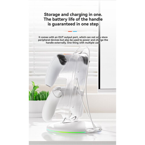 Game Controller Holder Headphone Storage Stand with RGB Light for PS5  PS4  Control B 1