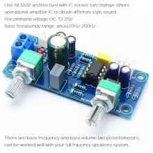 Low-Pass Subwoofer Preamplifier Module - Ideal for DIY Audio Systems,Single-Supply Tone Control Board