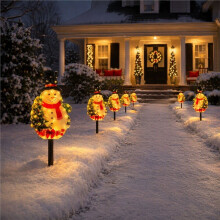 Lampe Solaire LED Bonhomme de Neige pour Jardin, à Piquer au , Éclairage de Jardin Solaire pour Noël, Pelouse et Cour