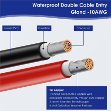 Solar Cable Entry Gland with Solar Extension Cable Compatible with for , for RV Van Boat Shed Garage