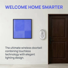 Home Security Doorbell Wireless Chime Kit with RGB Light & Voice Alert Rainproof Cover Chime EU PLUG