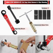 7 PCS Plumbing Repair Tools Kit, Angle Stop Wrench & Puller for Rusty  Compression Angle Stop Valves