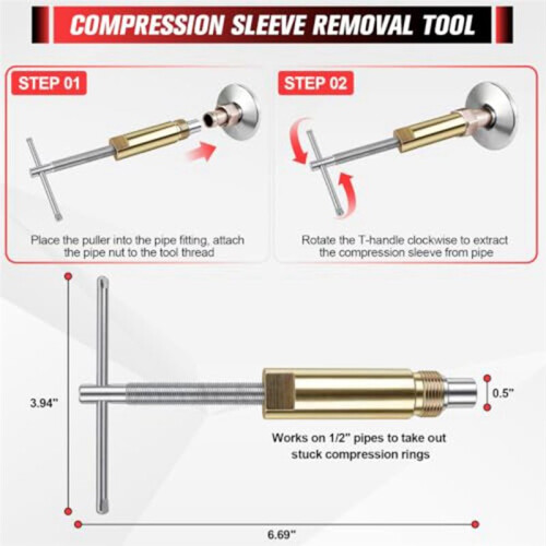 7 PCS Plumbing Repair Tools Kit, Angle Stop Wrench & Puller for Rusty  Compression Angle Stop Valves 2