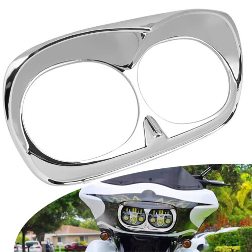 Cache-Phare Double Chromé pour  Road Glide Custom EFI CVO 1998-2013 2