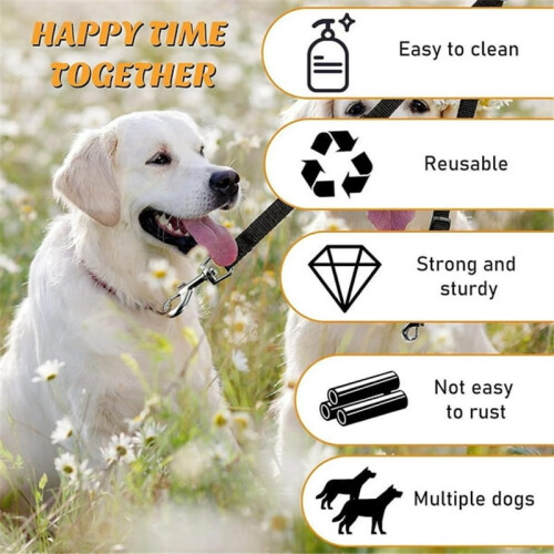 Adjustable Double Dog Leash – Tangle-Free Coupler Leash for Walking Two Dogs 1