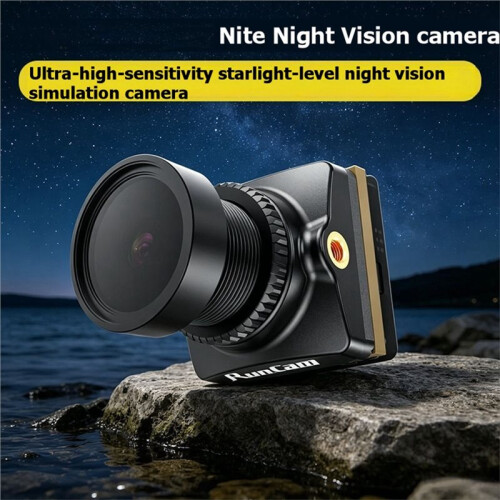 RunCam Caméra FPV Phoenix 2 Nite 1500TVL, Faible Luminosité, Mode Starlight, PAL/NTSC,  CCD Commutable pour Drones de Course FPV RC et