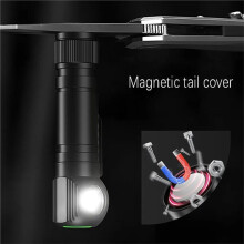 HD30A 3 ModesLED Headlamp 90 Headlight Use 18650 Flashlight with Indicator Magnet Tail Flash Light No Battery