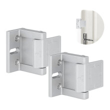 2 Pack Door Latches for Top of Door, Silver Door Reinforcement Lock for Home and Hotel, Security