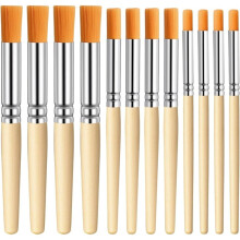 Set di 12 Pennelli per Stencil In 3 Misure con Setole e Manico In Legno, Perfetti per Lavori DIY, Acquerello, Pittura A Olio e Acrilico.