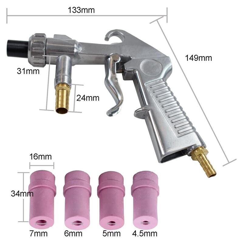 Sand Removing Tools Sand Blaster Gun for Sandblast Blast Cabinet with Ceramic Nozzles ...