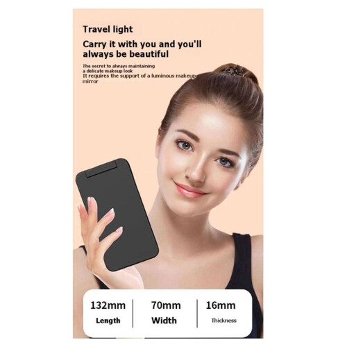 UV Ultraviolet Sunscreen Detection Sunscreen Tester LED Light Type-C Intelligent UV Mirror Portable Dressing Black 1