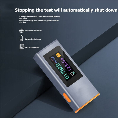 Tacômetro A Laser Digital com Medidor de RPM, Tela Colorida TFT de 0,96 Polegadas, Recarregável Via USB-C. 1