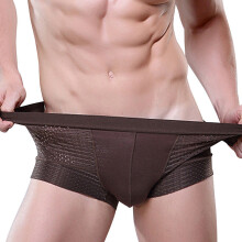 (Coffee,3XL)Nueva ropa interior transpirable de malla para hombre boxer de seda ropa interior de cuatro esquinas al por mayor