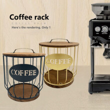 Hollowed Coffee Capsule Storage Basket Fruit Coffee Pod Organizer Holder for Home Cafe Hotel Black