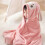 Kinder Kapuzenbadetuch Korallenfleece Rosa 1