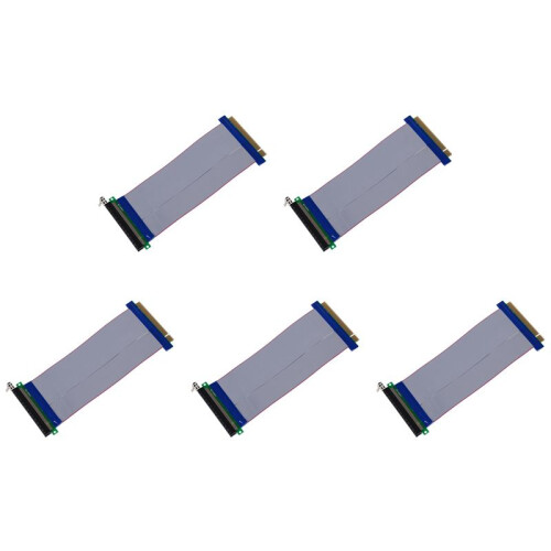 5X PCI-E Express 16X Riser Card Extender Extension Cable Ribbon Flex