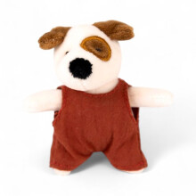 Peluche miniatura - EGMONT TOYS - Mini peluche Eddie el perro - Blanco - 6x4,5x9 cm - Poliéster/Algodón