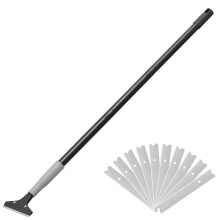 4-Inch Blade Floor Scraper, 50-Inch Long Handle 10PCS Extra Metal Blades, Scraper for Cleaning Glass, Window