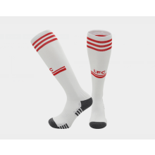 (LFC White, L) 26-27 Teens Football Grip Socks High Knee & Long Football Training Socks - Breathable Cushioned Socks Children