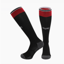 (MUCF Black, L) 26-27 Teens Football Grip Socks High Knee & Long Football Training Socks - Breathable Cushioned Socks Children