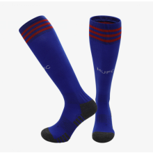 (MUCF Blue, L) 26-27 Teens Football Grip Socks High Knee & Long Football Training Socks - Breathable Cushioned Socks Children
