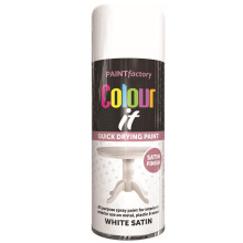 Rapide PF Colour It Spray Quick Drying High Plastic & Wood  Satin White 400ml