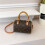 (Brown, 17*12*10) Mini cylindrical handbag retro printed pillow bag 1