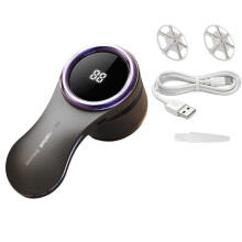 Lint Remover Home USB Charging Hair Lint Trimmer Portable Electric Clothes Sweater Lint Machine with 2 Blade Grey