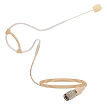 Microfono Appeso A un Orecchio Beige con Interfaccia MiniXLR 4 Pin Bloccabile da 3,5 mm per Microfoni per per con Spina A 4 Pin