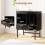 Vinyl Record Player Stand with Storage, Black, 70x36x80 cm 1