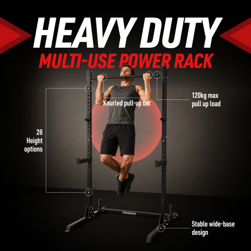 GYM MASTER Olympic Squat Rack Pull Up Bar Weight Lifting Power Cage Rack Bar 1