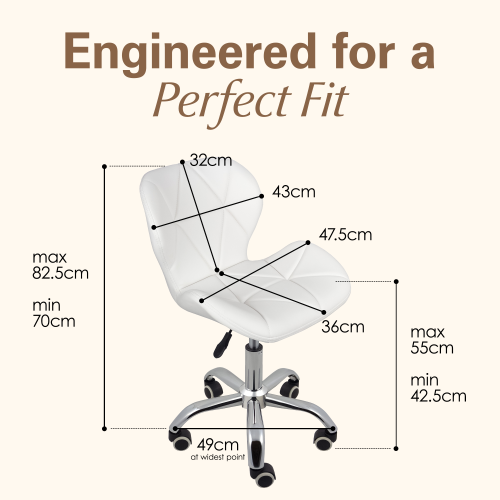 Charles Jacobs (Milky White) Charles Jacobs Cushioned Swivel Office Chair 2
