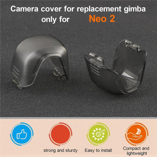 2 Pezzi per  Neo 2 Gimbal Camera Protector Lens Dustproof Replacement Cover Cap Drone Accessories (Nero Trasparente) 2