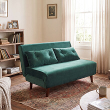 Double Sofa Bed Sleeper Foldable Portable Pillow Lounge Couch Green Sofa BedLiving Room Furniture