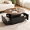 80cm Round Lift Top Coffee Table Rustic 3