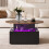 80cm Round Lift Top Coffee Table Rustic 8