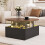80cm Round Lift Top Coffee Table Rustic 9