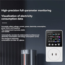 Power Meter Socket Current Voltage Wattage Kwh Test Meter Electric Consumption Analyzer EU Plug