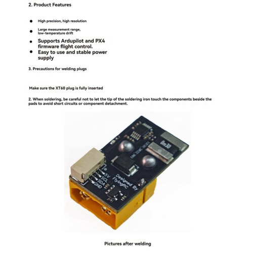 External Ammeter I2C Current/Voltage Measurement Module for ArduPilot and PX4 Firmware Flight Controller 1