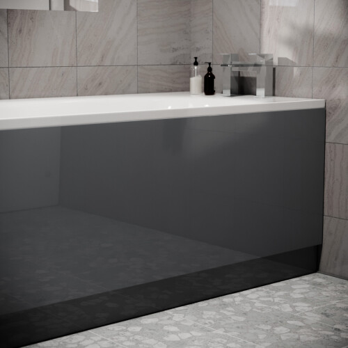 NES Home Nes Home Anthracite PVC 1800mm Water Proof Front Bath Panel, 15mm Thickness 2