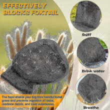 (M) Black Foxtail Dog Mesh Face Mask Breathable Field Net Guard for Outdoor Hiking Activities