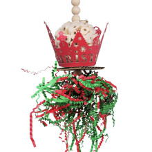 (Red) Green Parrot Sola Foraging Hanging Bite Chew Bird Cage Christmas Toy